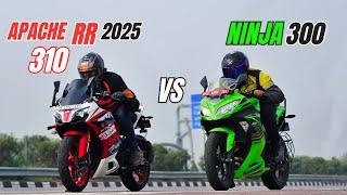 2025 Tvs Apache RR310 Vs 2024 Kawasaki Ninja 300 Drag Race | First on Youtube 