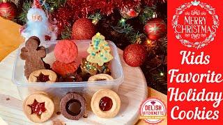 Christmas Cookies |  5 Healthy Wholewheat Cookies with one dough | Cookie Box | Holiday Cookies