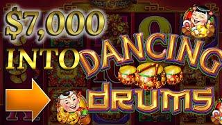 $7000 VS DANCING DRUMS HIGH LIMIT SLOT MACHINE UP TO $88 spins at the COSMOPOLITAN LV