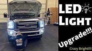 LED Headlight Upgrade On Ford F250!