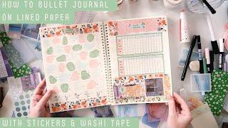 A Monthly Bullet Journal Set Up on LINED PAPER | Bujo ideas 