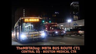 TheMBTADog: MBTA Bus CT1 Ride: Central Square to Boston Medical Center (Limited Stops)