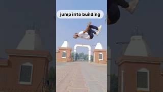 jump into building||Sajid gymnast| #shorts #youtubeshorts #backflip #trending