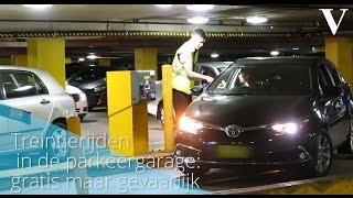 Treintjerijden in de parkeergarage: gratis maar gevaarlijk - de Volkskrant