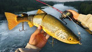 Fishing a MASSIVE Trout Swimbait for River Beasts... 