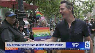 Gov. Newsom opposes trans athletes competing in women's sports