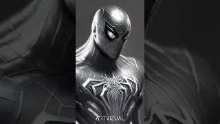 AI turn Spiderman into Black Silver Art