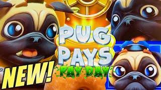 NEW SLOT! PUGS & DONUTS!  PUG PAYS PAY DAY Slot Machine (AGS)