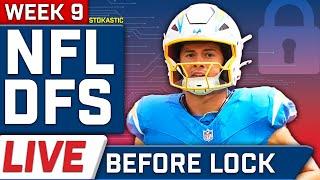 NFL DFS Live Before Lock | Week 9 NFL DFS Picks for DraftKings & FanDuel