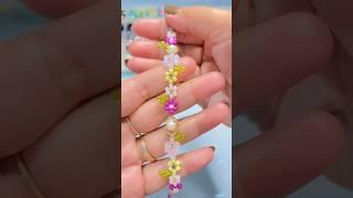 Garden flower bracelet #beadsbracelet #jewelrytutorial #diyjewelry #beadedbracelet #shorts