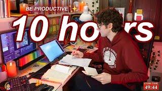 STUDY WITH ME LIVE | 10 HOURS  Harvard Alumnus, Chill Work With Me, Rain Sounds, Pomodoro Timer