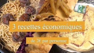 3 recettes économiques | -de 2€ par personne | mois difficiles