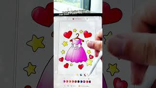 Today’s Healing Combo: Pink Dress + Stars + a Little Joy.#PinkDress#ColoringApp #RelaxingApp