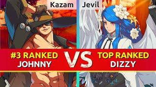 GGST ▰ Kazam (#3 Ranked Johnny) vs Jevil (TOP Ranked Dizzy). High Level Gameplay