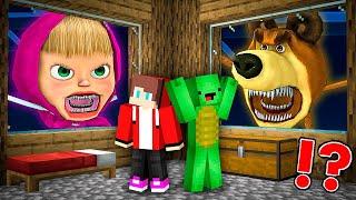 JJ and Mikey HIDE from The MASHA TAPES and The BEAR TAPES in Minecraft Maizen