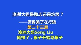 第二十三篇 澳洲大妈Song Liu慌神了，骗子开始骂骗子了