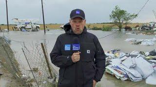 The Weather Channel Correspondent Justin Michaels reports on Tornado Aftermath in Valley View, TX