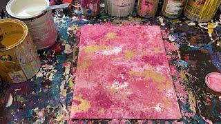 "Splendor" Fractal Abstract Painting Demonstration with Gold White Pink