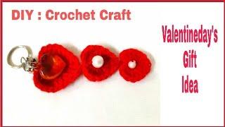 DIY:Crochet Heart Keychain/ Crochet Heart keyholder by Moni Craft Creation/monicraftcreation