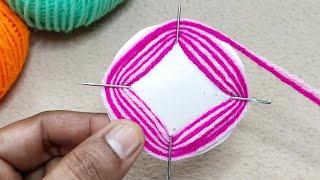 Amazing 3 Beautiful Woolen Yarn Flower making ideas with Paper | Easy Sewing Hack