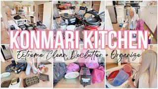 *NEW* EXTREME KONMARI CLEAN, DECLUTTER + ORGANIZE PART 2! MESSY TO MINIMAL KITCHEN!