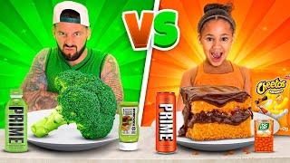 Green VS Orange Food Challenge!