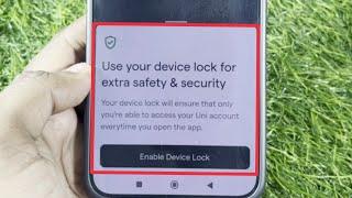 Uni || Fix Use Your Device Lock For Extra Safety & Security In Uni App