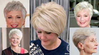 Best Short Hairstyles For Women Over 50 || Blonde Hair Dye Color Ideas 202-23