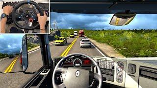 Smooth Truck Driving Through narrow roads of Brassil - Euro Truck Simulator 2 | Wheel Gameplay