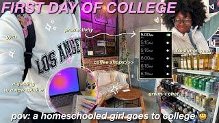 First Day of College *freshman* 2024 | spring semester, productivity, adjusting to college, grwm