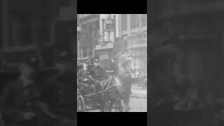 Historic Film of 1903 Fire Alarm w/Horse Drawn Fireengine Carriages