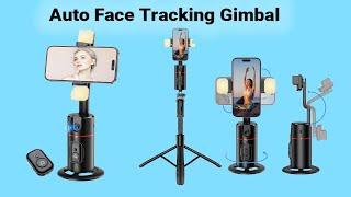 Auto Face Tracking Tripod with Rechargeable Fill Light with 6 Levels of Brightness, 360° P02 Gimbal