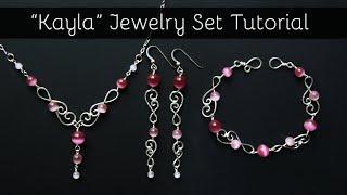 Easy Wire Wrapped Jewelry Set Tutorial | "Kayla" Earrings, Necklace, and Bracelet