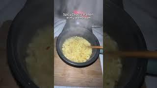 Making Spicy Cheese Ramen in my dorm room ️ #food #dormlife #cooking #dorm #viral #recipe #fypシ