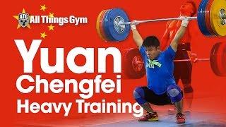 Yuan Chengfei (77kg, China ) Full Session: 180kg Squat Jerk + 210kg Clean Pulls + 240kg Jerk Dips