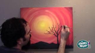 The Loaded Brush Joe Riso painting 'Sunset Silhouette'