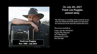 Frank Lee Ruggles   Memorial July 9 2021