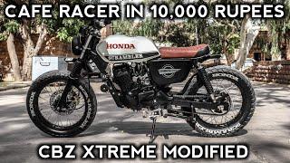 CAFE RACER IN 10000 RUPEES | CBZ XTREME MODIFIED #caferacer #bikemodified #motorcycle #automobile