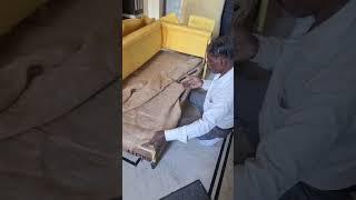 We put the mat on the couch and are setting it up now in jaipur 9829279051.sher Ali sofa maker