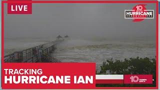 Record storm surge off the coast of Naples as Hurricane Ian arrives