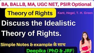 Idealistic Theory of Rights || Political Science