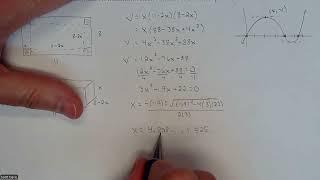 Calc 1 - Optimization – Finding Max Volume of a Box Using Calculus