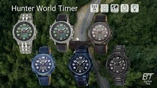 ETT - Hunter World Timer - 48 mm Herren Funkuhren mit Datumsanzeige, Ewiger Kalender, Zeitumstellung