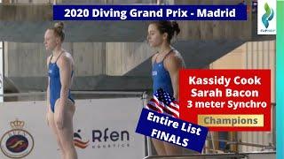 2020 Kassidy Cook & Sarah Bacon USA - 3 meter Synchro Diving Champions Madrid Grand Prix