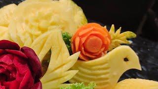 DIY vegetable carving | carving chef Abida Sultana | Bangladeshi food carving | abidas design