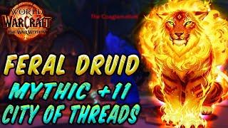 Feral Druid Dps - The War Within - POV - City of threads Mythic Key +11 - Build Claw #druid #feral