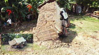 Incredible landfill gone wrong! New project started with 8-T dump trucks & dozer unexpected go wrong