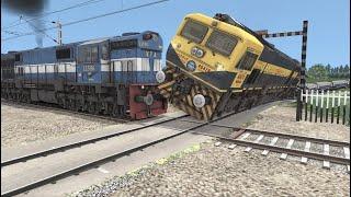 Train vs Train #2 - Two Trains Crossing each other at Diamond Crossing | Train Simulator 2022