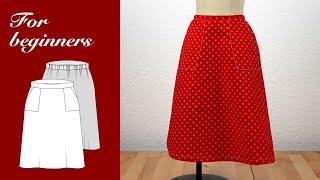 Sewing for beginners Part 2 - How to sew an easy skirt from a free pattern