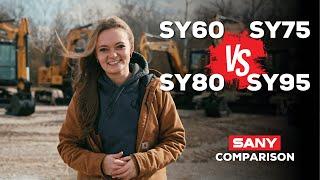 SANY Small Excavator Comparison! ( Which is BEST? )  : SY60C, SY75C, SY80U, & SY95C